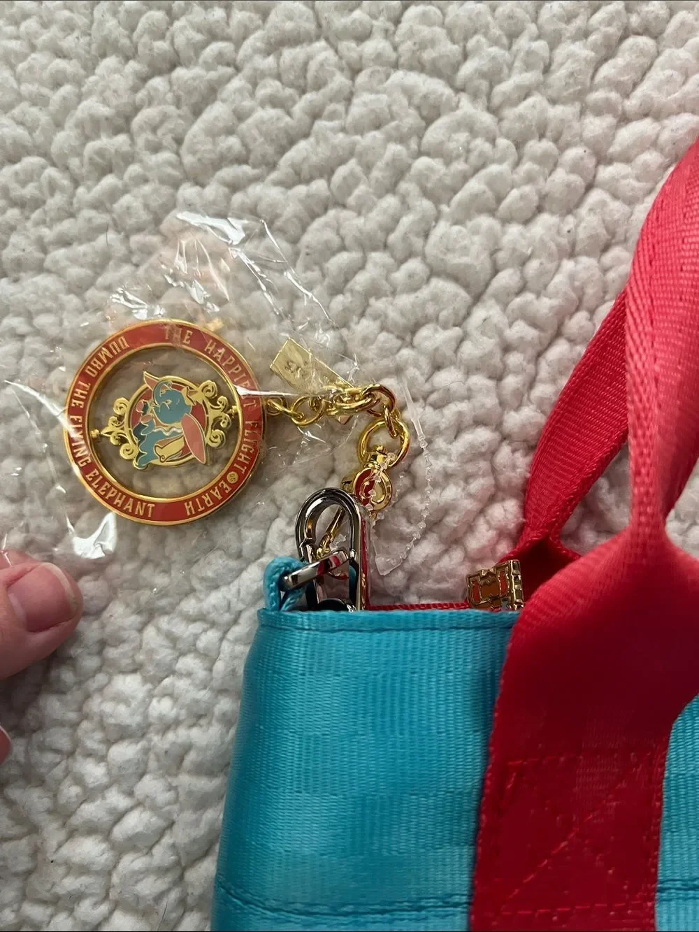 Harveys Dumbo Blue Tote with Pink Straps